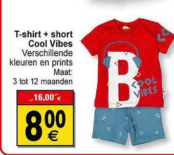 Cora T-shirt + Short Cool Vibes aanbieding