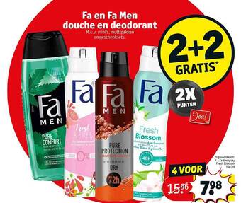 Kruidvat Fa En Fa Men Douche En Deodorant aanbieding