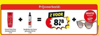 Kruidvat Elseve Color Vive Shampoo, Studioline Go Create Gel Spray aanbieding