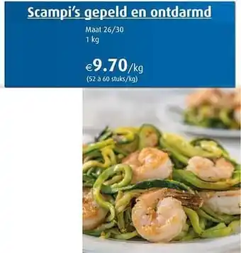 Aronde Scampi`s gepeld en ontdarmd maat 26-30 1kg aanbieding