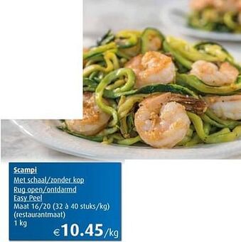 Aronde Scampi met schaal-zonder kop rug open-ontdarmd easy peel aanbieding