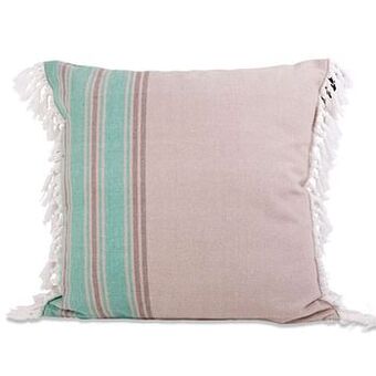 Leen Bakker Sierkussen Ibiza - taupe/grijs - 50x50 cm - Leen Bakker aanbieding
