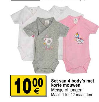 Set van 4 Body's met Korte Mouwen