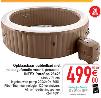 Cora Intex PureSpa 28426 Opblaasbaar Bubblebad met Massagefunctie voor 4 Personen aanbieding
