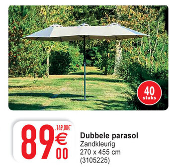 Cora Dubbele Parasol aanbieding