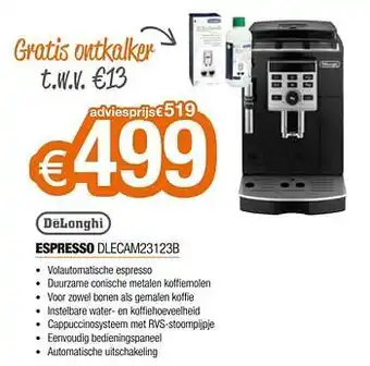 Expert Delonghi espresso dlecam23123b aanbieding