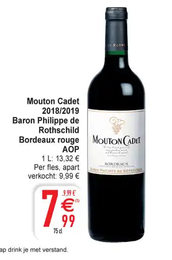 Cora Mouton Cadet 2018/2019 Baron Philippe de Rothschild Bordeaux Rounge AOP aanbieding