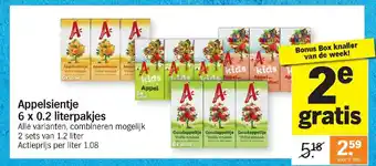 Albert Heijn Appelsientje 6 x 0.2 Literpakjes 2stuks aanbieding