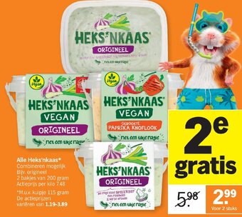 Albert Heijn Alle Heks'nkaas Origineel, Vegan Origineel, Vegan Paprika Knoflook aanbieding