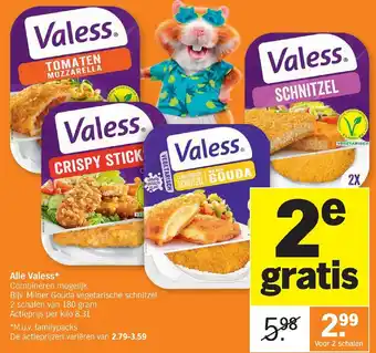 Albert Heijn Alle Valess , Milner Gouda Vegetarische Schnitzel, Crispy Stick, Tomaten Mozzarella, Schnitzel 2 Schalen aanbieding
