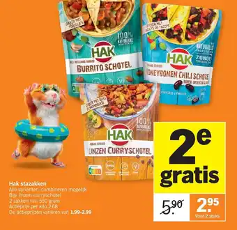 Albert Heijn Hak Stazakken Linzen-Curryschotel, Burrito Schotel, Honeybonen Chili Schotel 2 Stuks aanbieding