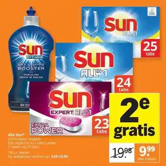 Albert Heijn Sun Expert All-in-1 Extra Power, Optimum Dry & Shine Booster Spoelglans Liquide de Rincage 2 Dozen aanbieding