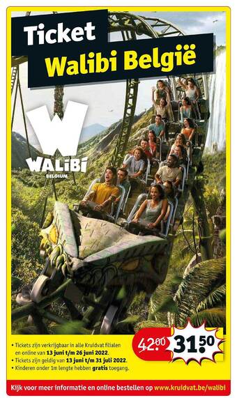 Kruidvat Ticket Walibi België aanbieding