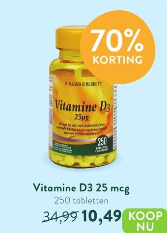 Holland & Barrett Vitamine D3 25 mcg aanbieding