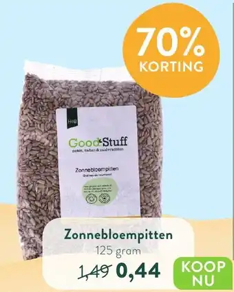 Holland & Barrett Good Stuff Zonnebloempitten 125 gram aanbieding