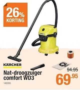 Cevo Kärcher Nat-droogzuiger Comfort Wd3 aanbieding