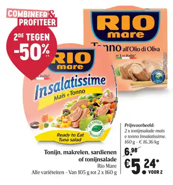 Delhaize Tonijn, makrelen, sardienen of tonijnsalade aanbieding