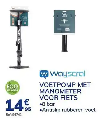 Voetpomp met manometer voor fiets