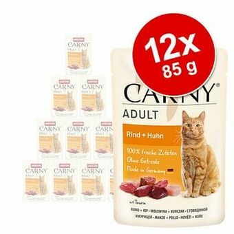 Zooplus 12x85g Maaltijdzakjes Rund + Kangoeroe Animonda Carny Kattenvoer aanbieding