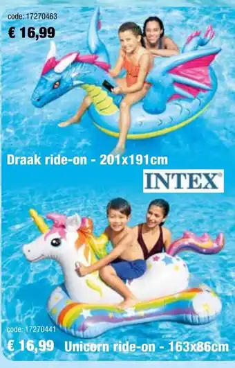 Intex Unicorn ride-on - 163x86cm