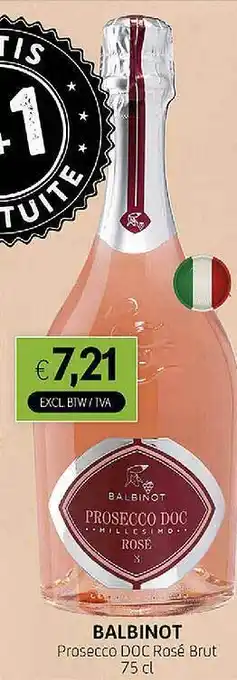 Balbinot proseco doc rose brut 75 cl