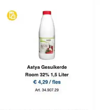 Horeca totaal Astya gesuikerde room 32% aanbieding