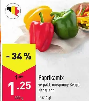 ALDI Paprikamix 500 gram aanbieding