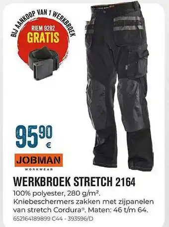 Meno Pro Jobman werkbroek stretch 2164 aanbieding