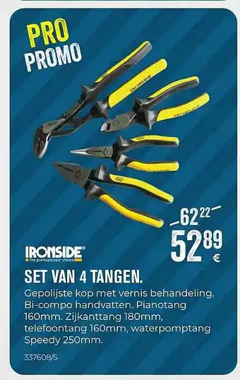 Meno Pro Ironside set van 4 tangen aanbieding