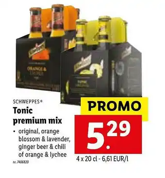Lidl Schweppes tonic premium mix aanbieding