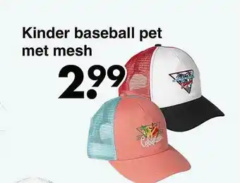 Wibra Kinder baseball pet met mesh aanbieding