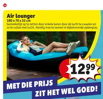 Kruidvat Air lounger 180 x 70 x 52 cm aanbieding