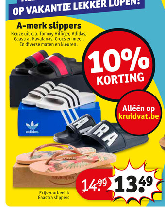 Kruidvat A-merk slippers aanbieding