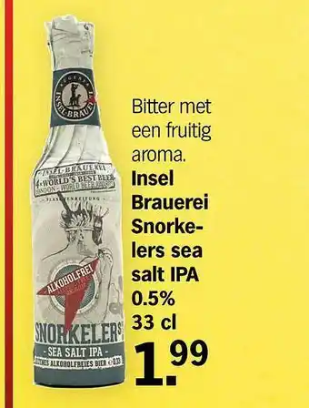 Albert Heijn Insel brauerei snorkelers sea salt ipa 0.5% 33 cl aanbieding