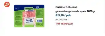 Horeca totaal Cuisine noblesse gesneden gerookte spek aanbieding