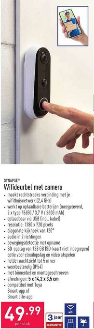 ALDI Synapse wifideurbel met camera aanbieding
