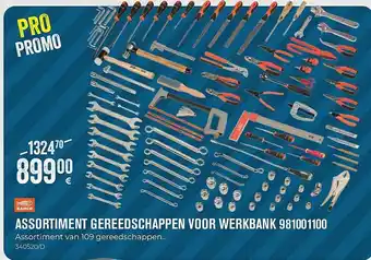 Bahco assortiment gereedschappen voor werkbank 981001100