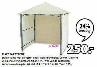Jysk Malt partytent aanbieding