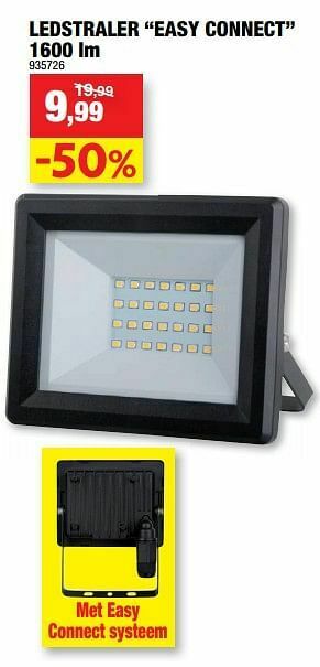 Hubo Ledstraler easy connect aanbieding