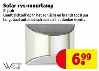 Watshome solar rvs-muurlamp