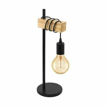 Leen Bakker EGLO tafellamp Townshend - eikenhout/zwart - Leen Bakker aanbieding