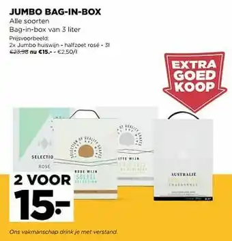 Jumbo huiswijn - halfzoet rosé