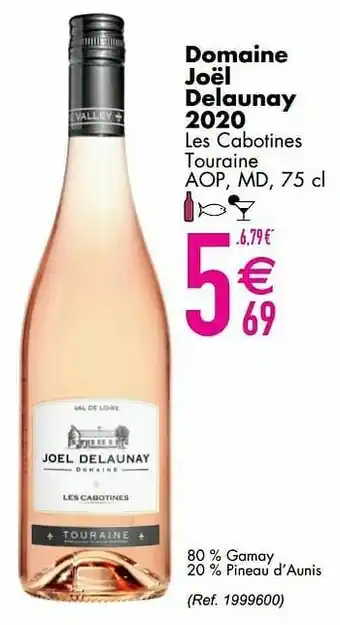 Cora Domaine joël delaunay 2020 les cabotines touraine aop, md aanbieding