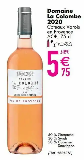 Cora Domaine la colombe 2020 coteaux varois en provence aop aanbieding