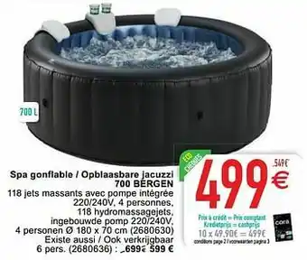 Cora Spa gonflable - opblaasbare jacuzzi 700 bergen aanbieding