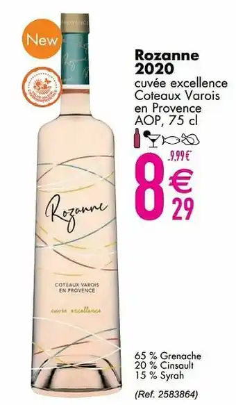 Rozanne 2020 cuvée excellence coteaux varois en provence aop
