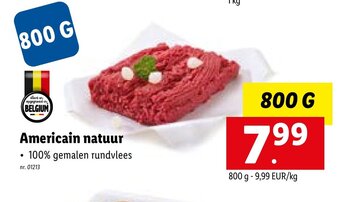 Lidl Americain natuur 800g aanbieding