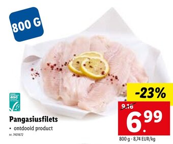 Lidl Pangasiusfilets 800g aanbieding