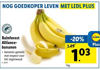 Lidl Rainforest alliance- bananen aanbieding