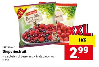 Lidl Freshona diepvriesfruit 1kg aanbieding